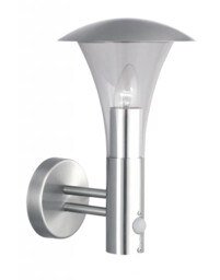 Wall Light Silver Strand Outdoor Lantern With Pir Motion Sensor Ip44