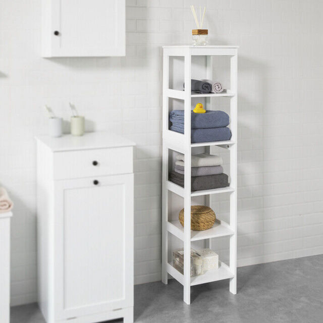 Sobuy 5 Tiers Bathroom Storage Shelf Cabinet Unit Free