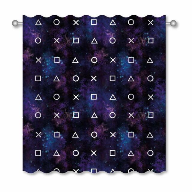 "Playstation Nebula Curtains Controller Icons Design 66"" Wide X 72"""