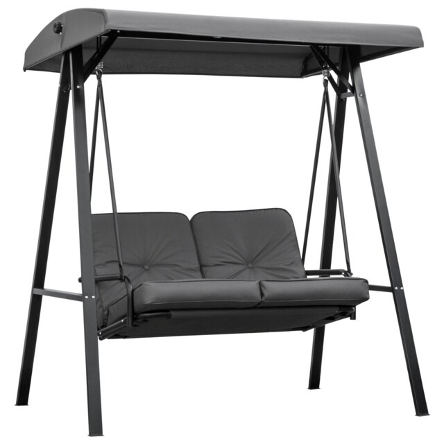 Outsunny 2 Seater Garden Outdoor Swing Chair Hammock W/ Adjustable