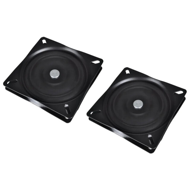 Boat Seat Swivel Pair Black Powder Coated Steel 160x160x2.5mm 360°