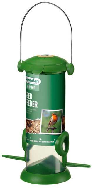 Gardman Bird Feeder Flip Top Easy Fill/clean, Seed, Nyjer, Peanut, Fat