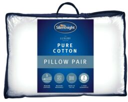Silentnight Luxury Pure Cotton Pillows Hollowfibre Pack Of 2 Two