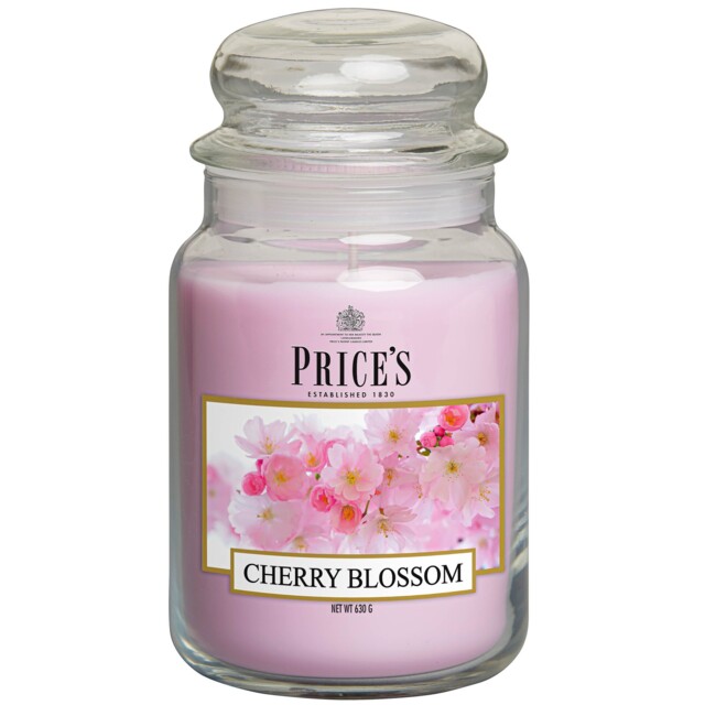 Price's Candles Large Glass Jar Cherry Blossom 150 Hours Burn Time