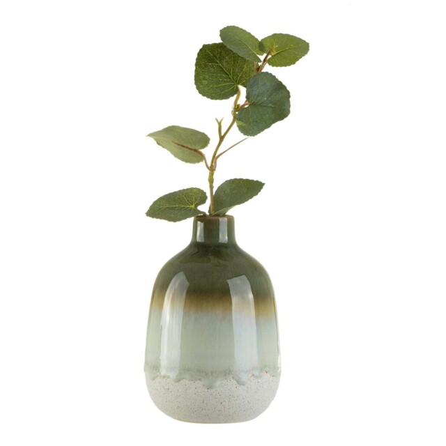 Sass & Belle Mojave Glaze Green Vase - Small Ceramic For Table S,