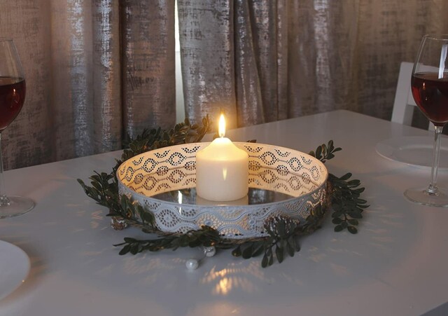 Christmas Pillar Candle Ivory Long Burn Time Festive Church Xmas