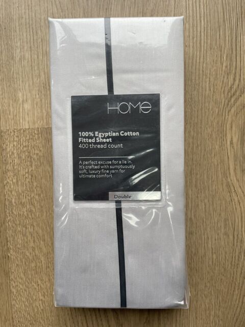 Egyptian 100% Cotton Fitted Sheet Double Grey 190x135 X30cm 400 Thread