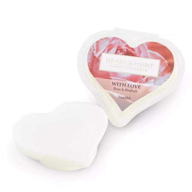 Heart & Home Soy Blend Heart Wax Tart Melt 1 X 26g With Love Rhubarb,
