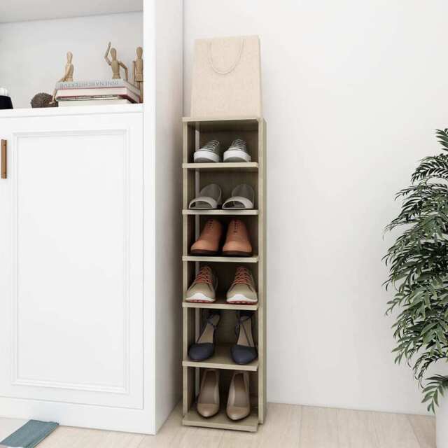 Shoe Cabinet Sonoma Oak 27.5x27x102 Cm Engineered Wood Vidaxl