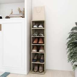Shoe Cabinet Sonoma Oak 27.5x27x102 Cm Engineered Wood Vidaxl