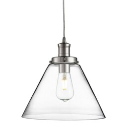 Chrome Finish Ceiling Pendant Fitting Light With Clear Glass Shade