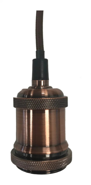 Ceiling Light Copper Cable Set Pendant Brown 60w Max Es E27 Req.