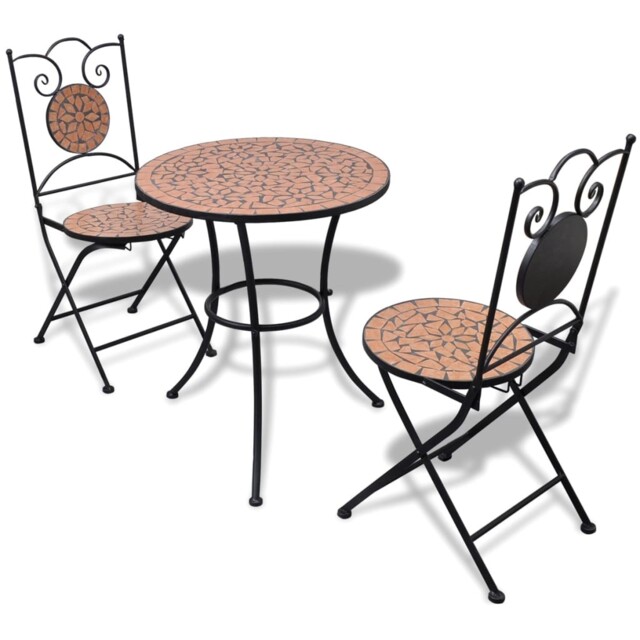 Mosaic Bistro Set Outdoor Bar Set Table And Chair Iron And Ceramic