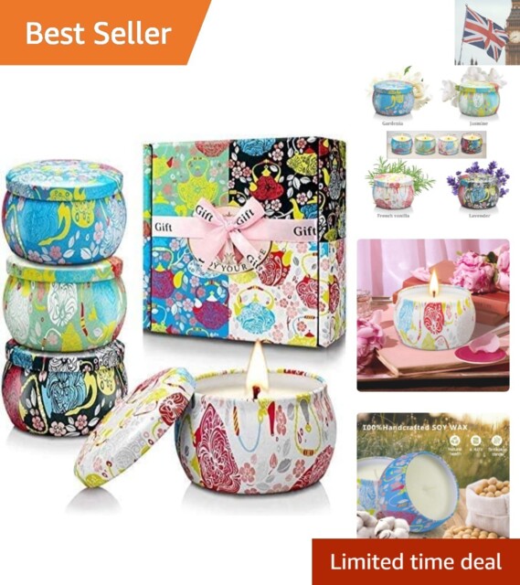 Chic Aromatherapy Candle Gift Set - 4 Perfumed Soy Candles In