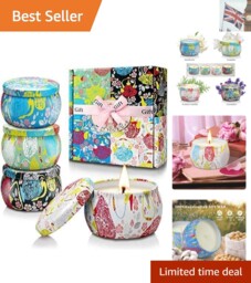 Chic Aromatherapy Candle Gift Set - 4 Perfumed Soy Candles In