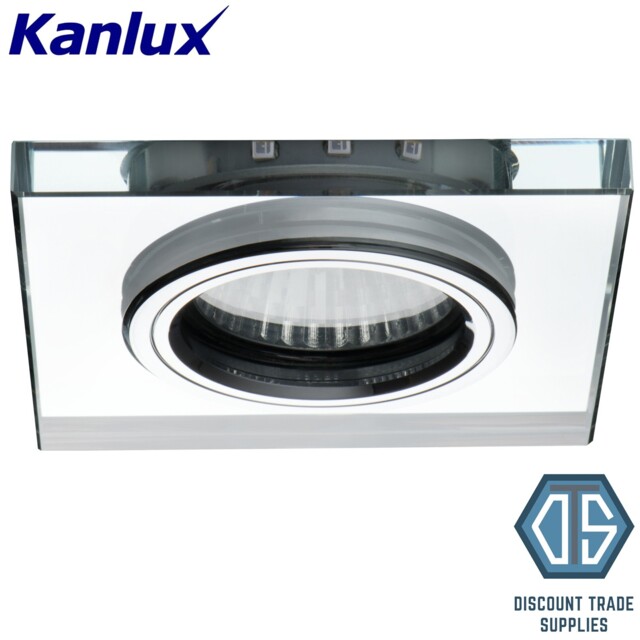 Kanlux Soren L-bl Square Glass Ceiling Spotlight Lamp Led 2 Tone Gu10