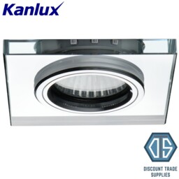 Kanlux Soren L-bl Square Glass Ceiling Spotlight Lamp Led 2 Tone Gu10