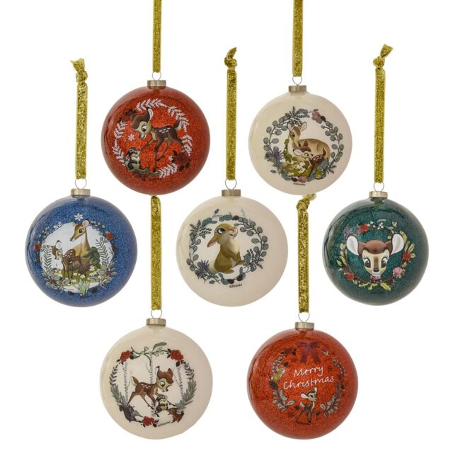 Disney Bambi 70mm Christmas Baubles Set Of 7 Tree Hanging Decoration