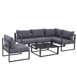 Outsunny - 6 Piece Garden Sofa Set - Garden Coffee Table Set - Grey