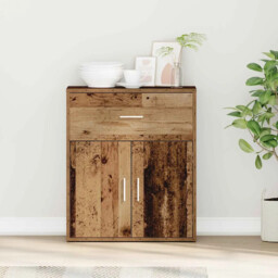 Sideboard With Drawer Old Wood 60 X 31 X 70 Cm Engineered Wood Vidaxl