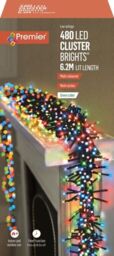 480 Led Multi Action Multicolour Cluster Christmas Lights With Timer -