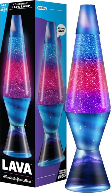 Lava Lamp Northern Lights 2160, Tri-colour Globe, Silver Glitter,