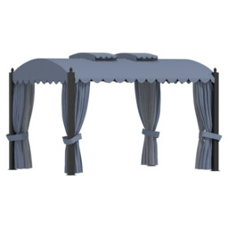 Gazebo 4x3x2.7m Anthracite Steel Frame Polyester Curtains Mesh 4x3m