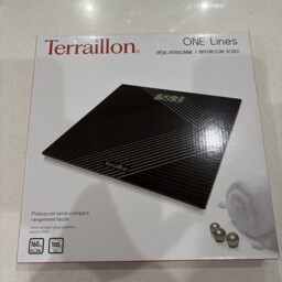 Terraillon Electronic Bathroom Scales Slim Black Glass Digital Lcd