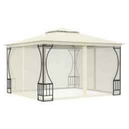 Gazebo With Nets 300x300x265 Cm Cream Vidaxl