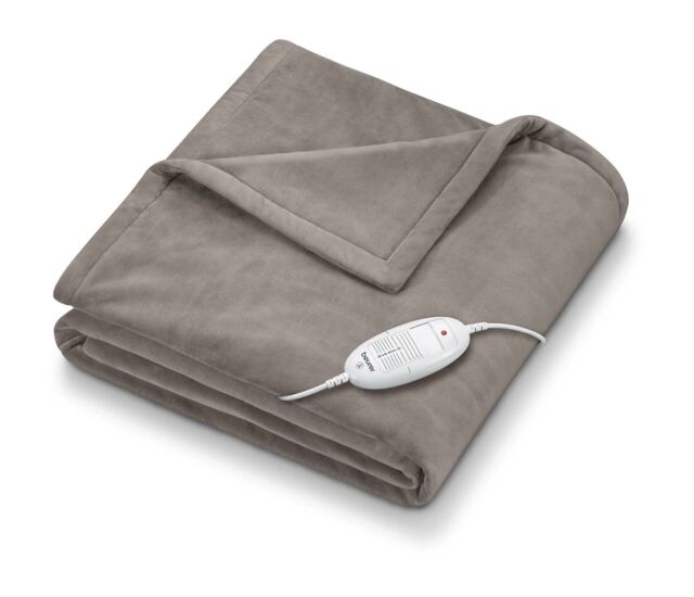 Beurer Hd75 Taupe Cosy Electric Heated Throw Overblanket With 6 Temp