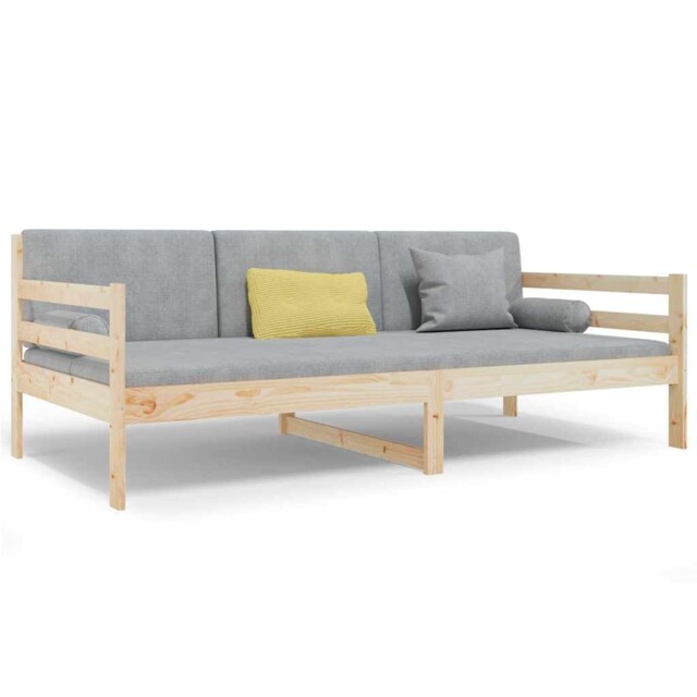 Solid Pinewood Pull-out Day Bed Wooden Sleepover Sofa Bed Multi