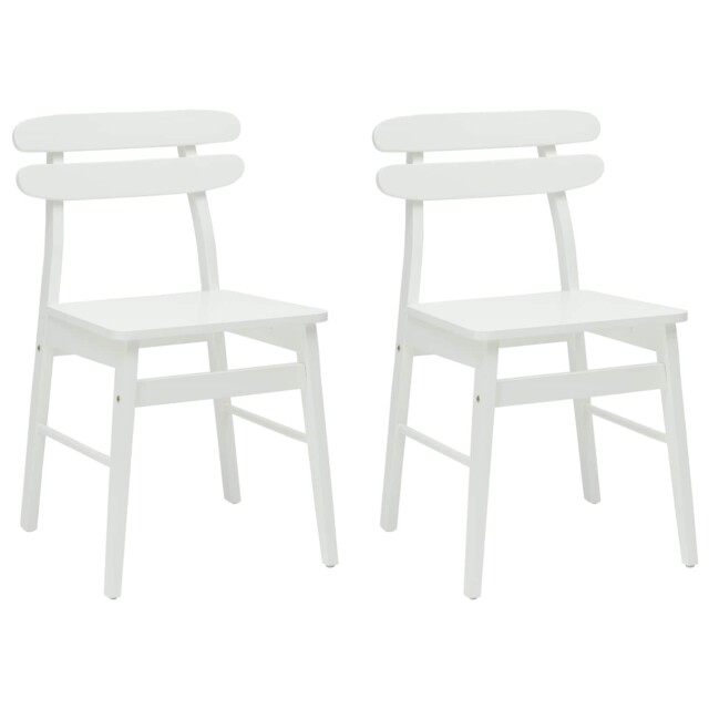 Dining Chair 2 Pcs Solid Rubber Wood Vintage Seating Home Furniture