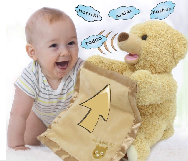 Jamara 460480 Bear Mr Babble Raises And Lowers Arms With Blanket, Hide