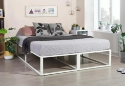 Homylin Musel King White L200 W150 H30cm Metal Bed