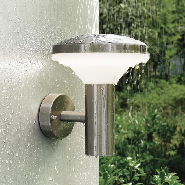 Led Outdoor Wall Light Ip44 Weatherproof 3000k Warm White Stainless