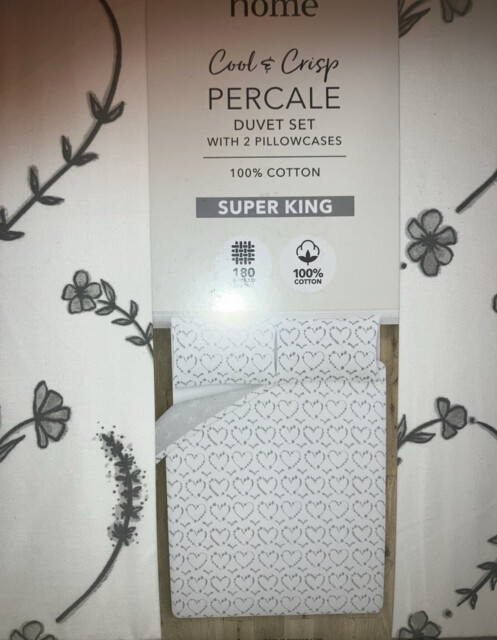 Hearts And Flowers Reversible Superking Duvet Cover Set Only £18.99