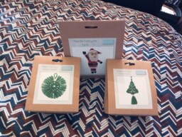 3 Christmas Craft Kits. Needle Felt Santa, Macrame Tree & Wreath