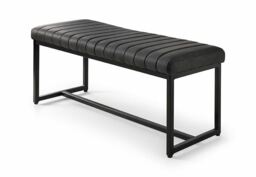 Julian Bowen Soho Antique Black Faux Leather Rectangular Bench