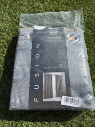 Fusion Strata Charcoal Grey Dim Out Eyelet Curtains 66” X 72” 1 Pair