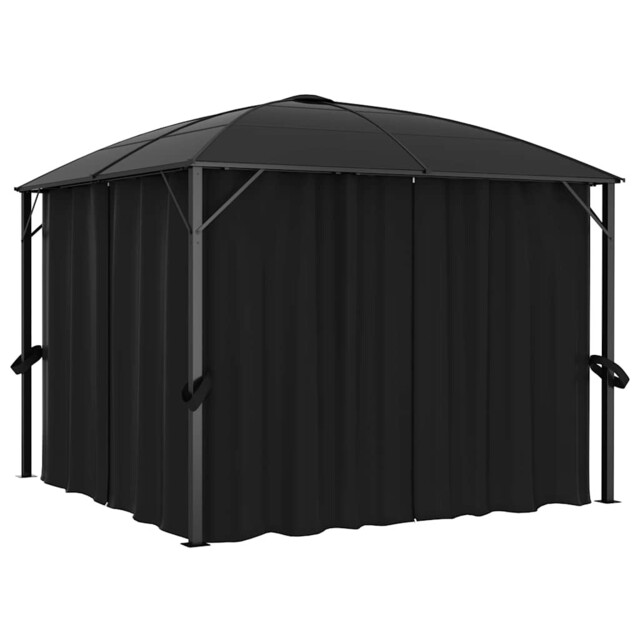 Gazebo With Curtains 300cm Anthracite Garden Canopy Shelter Party Tent