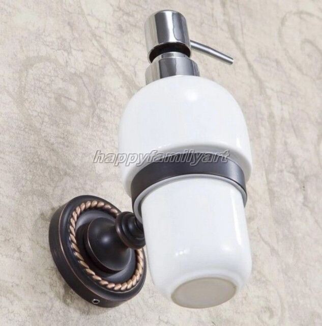 Black Oil Rubbed Brass Kitchen Ceramic Soap Dispenser Pump Liquid