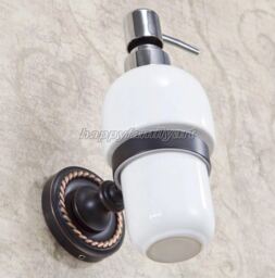 Black Oil Rubbed Brass Kitchen Ceramic Soap Dispenser Pump Liquid