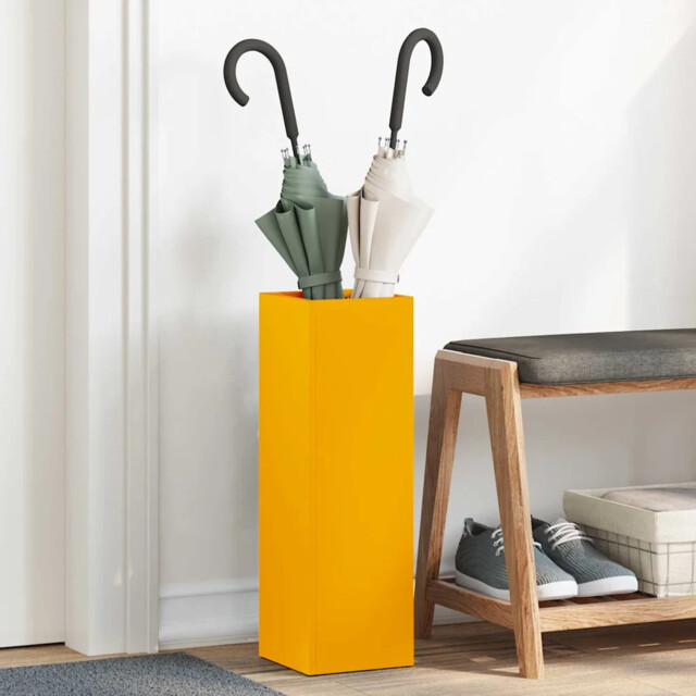 Umbrella Stand Mustard 15.5 X 15.5 X 49 Cm Steel Vidaxl