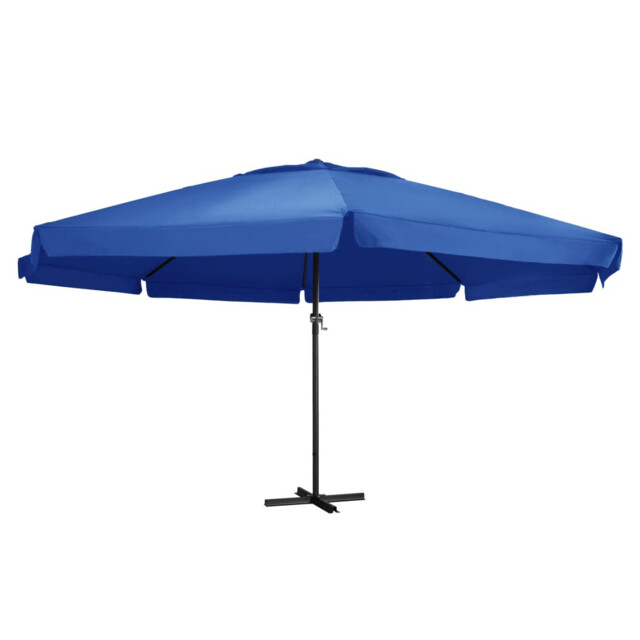 Garden Parasol 500cm Azure Blue Polyester Pa Coating Aluminium Pole