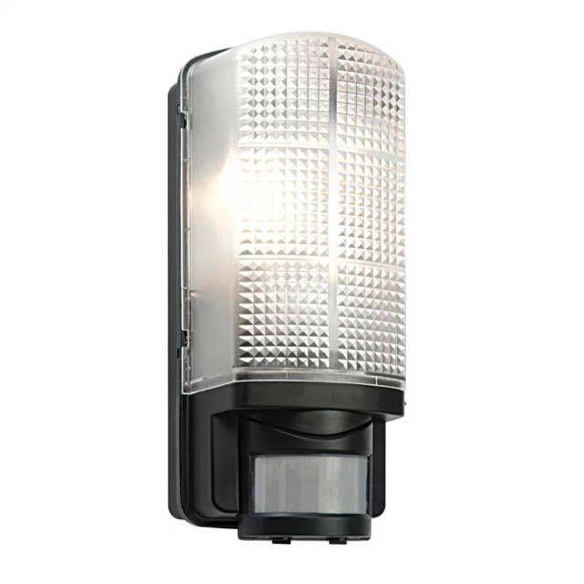 Outdoor Light Black Motion Pir Wall Polycarbonate Bulkhead Saxby 48739