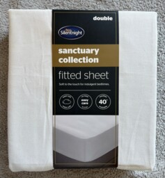 Silentnight Double 135 X 190cm Cream White Fitted Sheet Easy Care