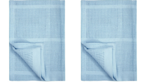First Steps 100% Soft Cotton Cellular Baby Blanket Moses Basket Crib