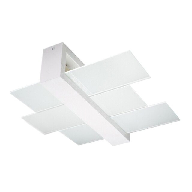 Modern Plafond Ceiling Lamp Feniks 2 Wood Glass White E27 Led Sollux
