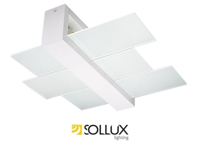 Modern Plafond Ceiling Lamp Feniks 2 Wood Glass White E27 Led Sollux
