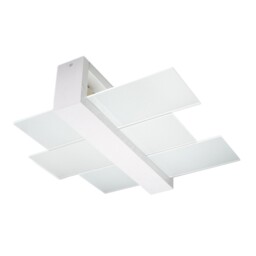 Modern Plafond Ceiling Lamp Feniks 2 Wood Glass White E27 Led Sollux